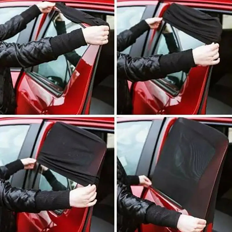 2 Pcs Car Window Cover Screen Breathable| Car Window Shade Sun Cover Window Covers | Mesh Front Rear Universal Side Automotive Window Sun Cover| For Sun Protection – Black Color