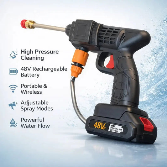 Rechargeable Wireless Car Wash Machine – Cordless High-Pressure Spray Gun