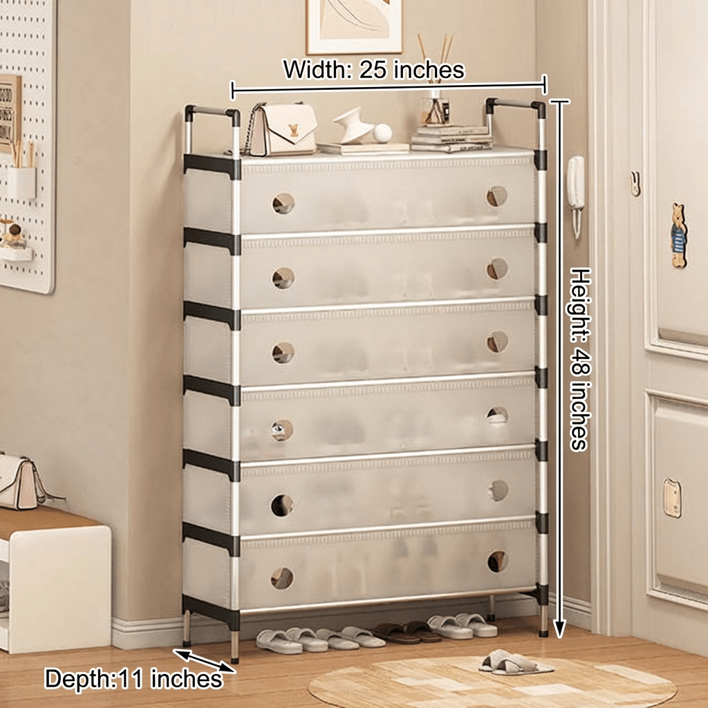 Dustproof Shoe Rack Organizer – 4 to 7 Layer Waterproof Stand for Home