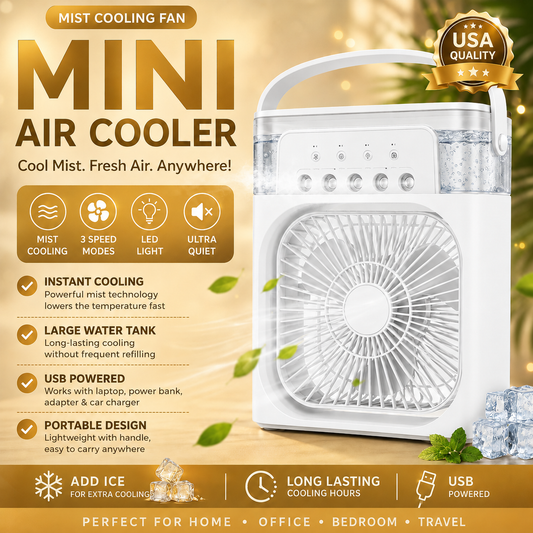 Mist Cooling Fan - Mini Air Cooler | USA Quality