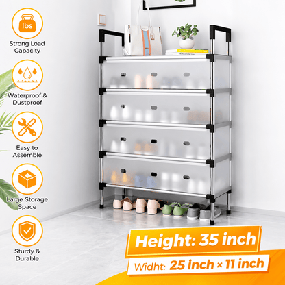 Dustproof Shoe Rack Organizer – 4 to 7 Layer Waterproof Stand for Home