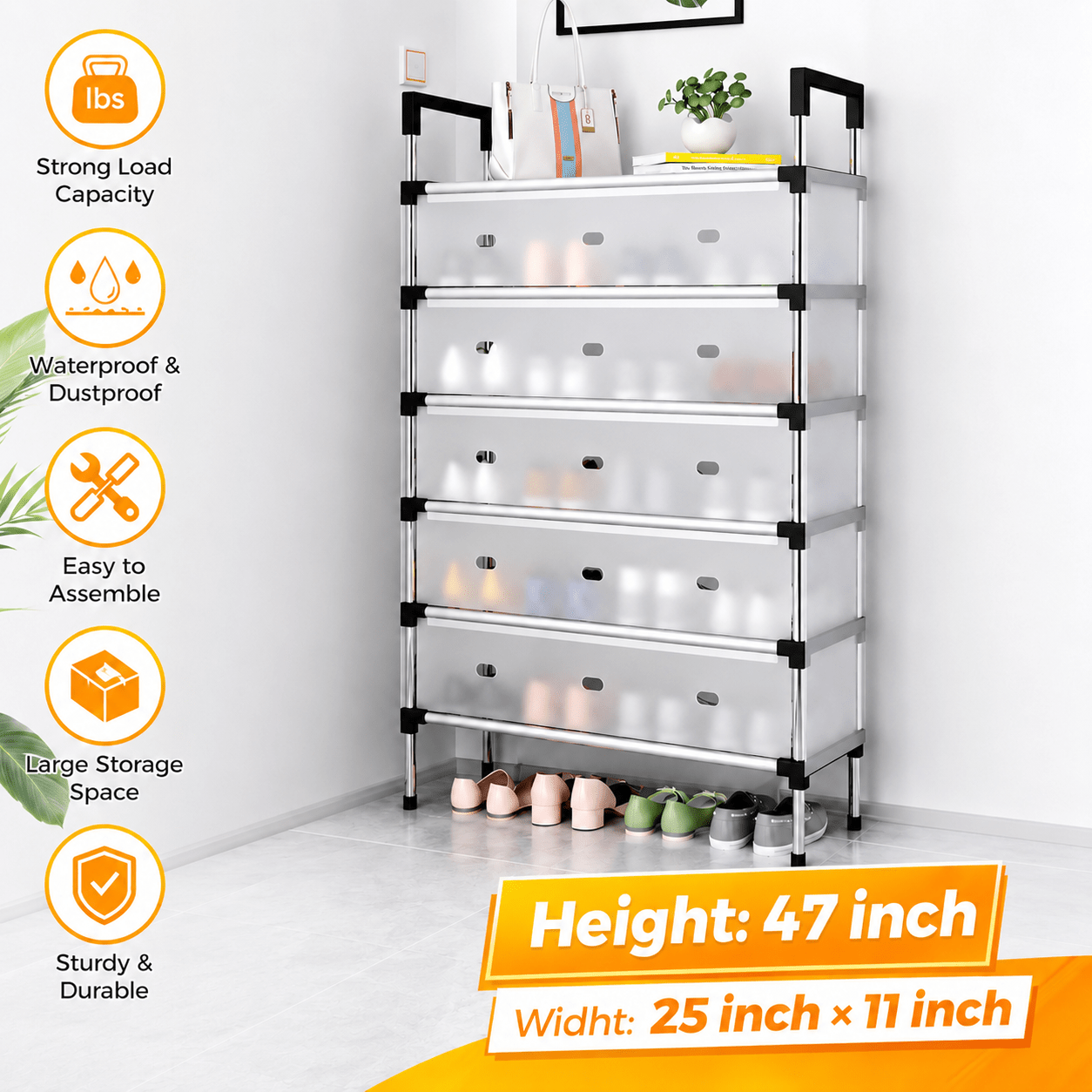 Dustproof Shoe Rack Organizer – 4 to 7 Layer Waterproof Stand for Home