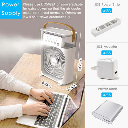 Large  USB Fan With Mist Water Cooler for Office Kitchen and Home