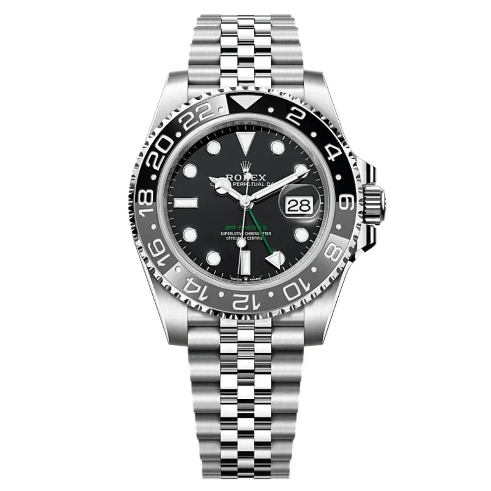 GMT Semi Auto Movement Jubilee Chain | Date Working (Silver Black)