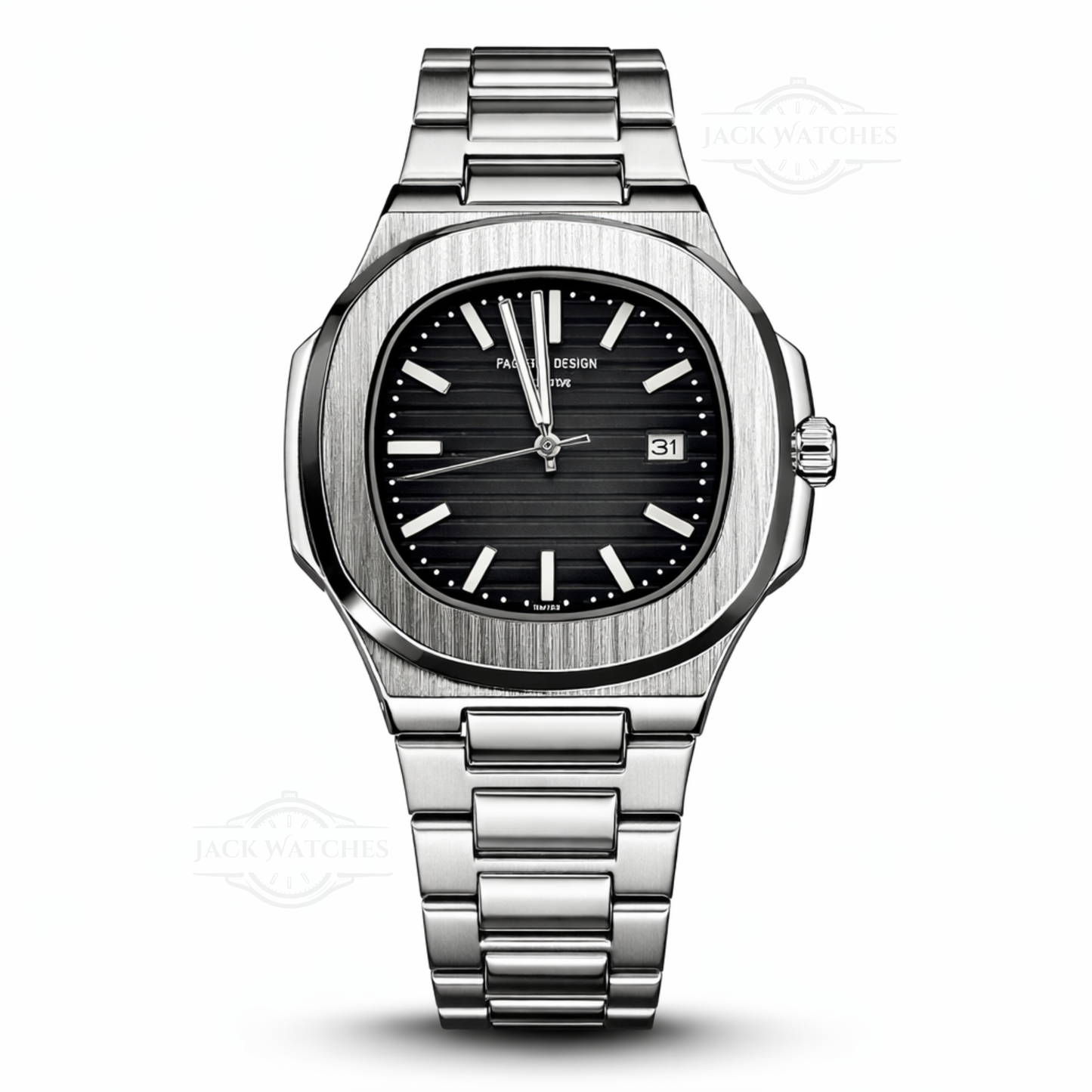 Patek Nautilus Quartz Watch - Black Dial
