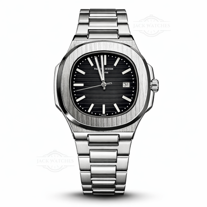 Patek Nautilus Quartz Watch - Black Dial