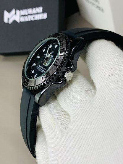 Full Black,Golden &Silver  Signature Watch For Men