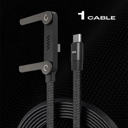 240W 4-in-1 Retractable Fast Charging Cable