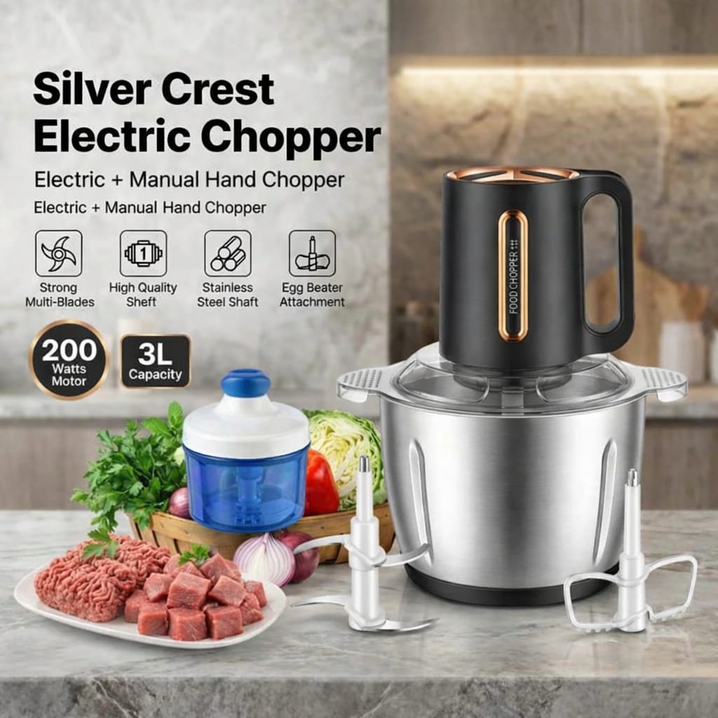 Silver Crest Electric & Manual Food Chopper