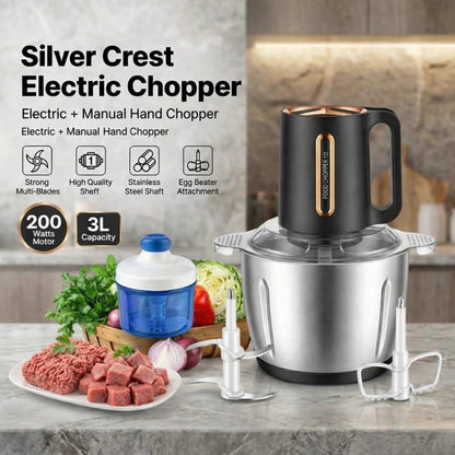 Silver Crest Electric & Manual Food Chopper