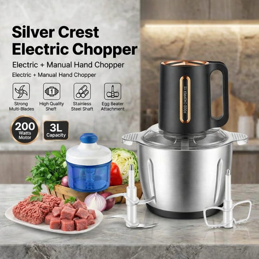 Silver Crest Electric & Manual Food Chopper