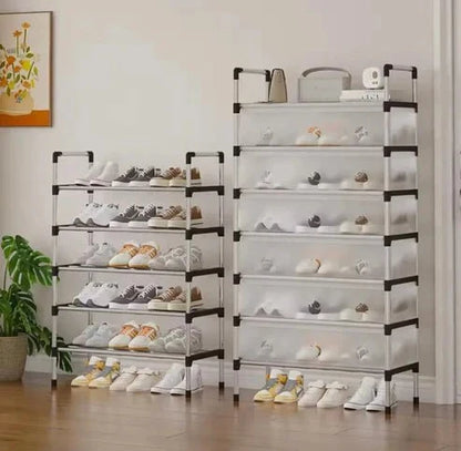 Dustproof Shoe Rack Organizer – 4 to 7 Layer Waterproof Stand for Home